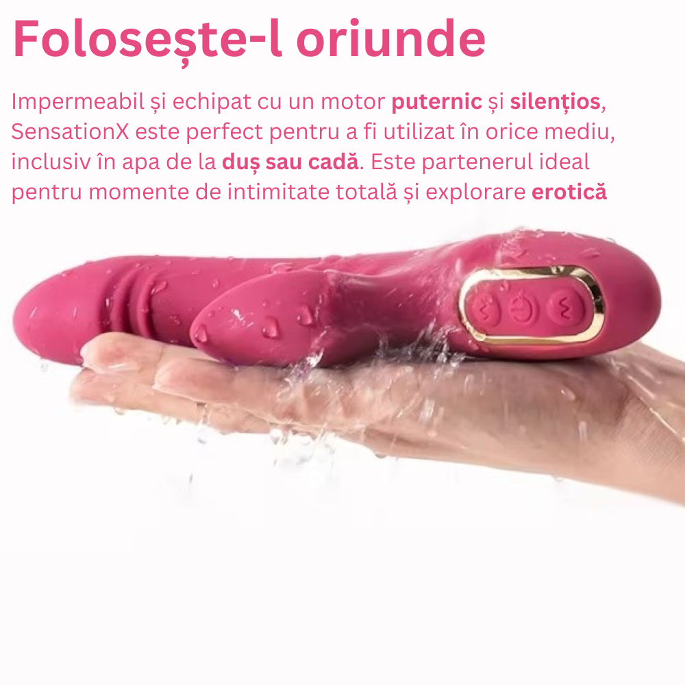 Vibrator punctul G stimulare dubla Senzation X Rose - imagine 4