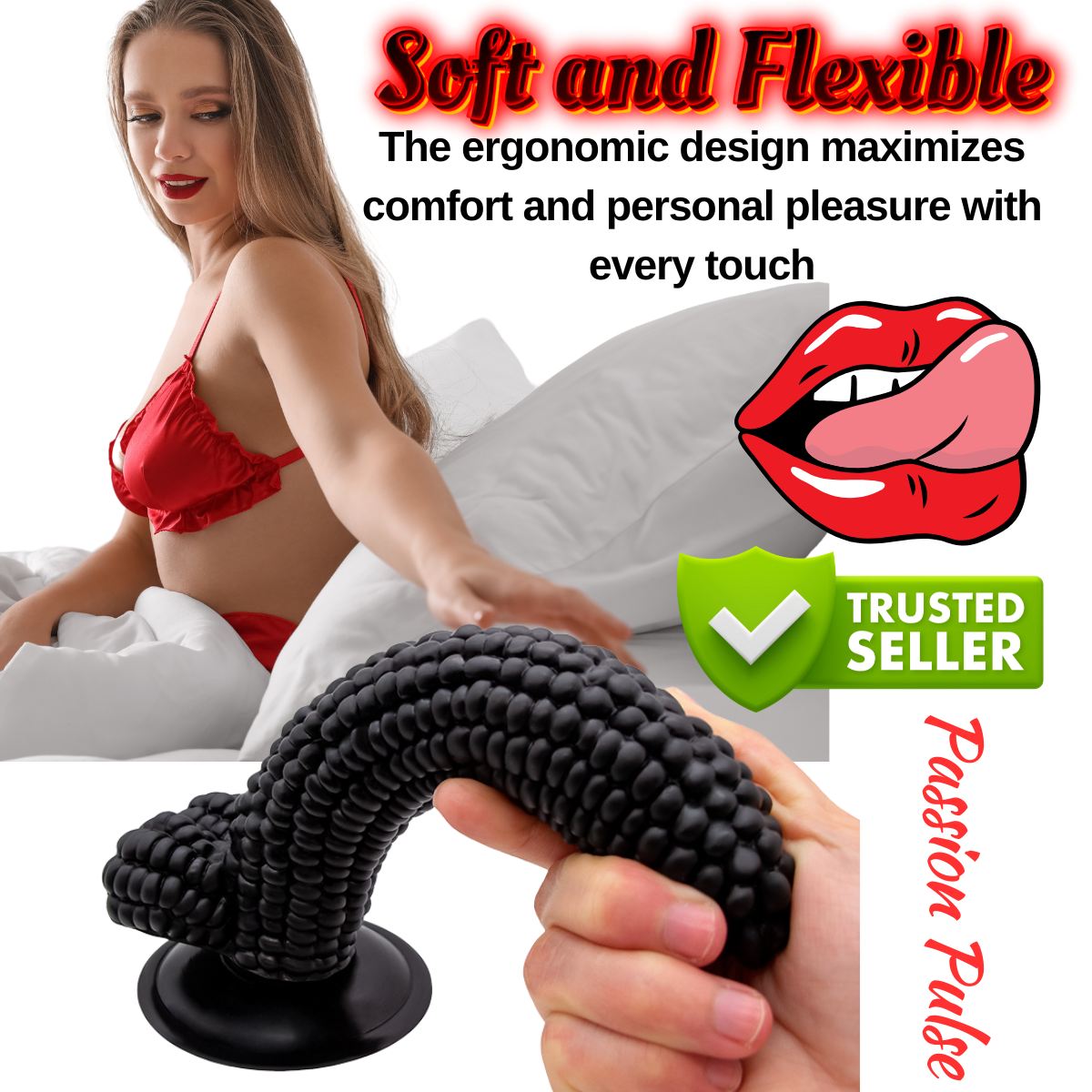 Dildo Realistic Sweet Love Corn Black - imagine 6