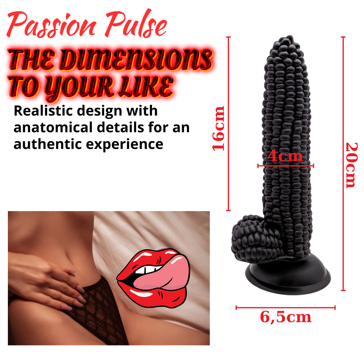 Dildo Realistic Sweet Love Corn Black - imagine 8