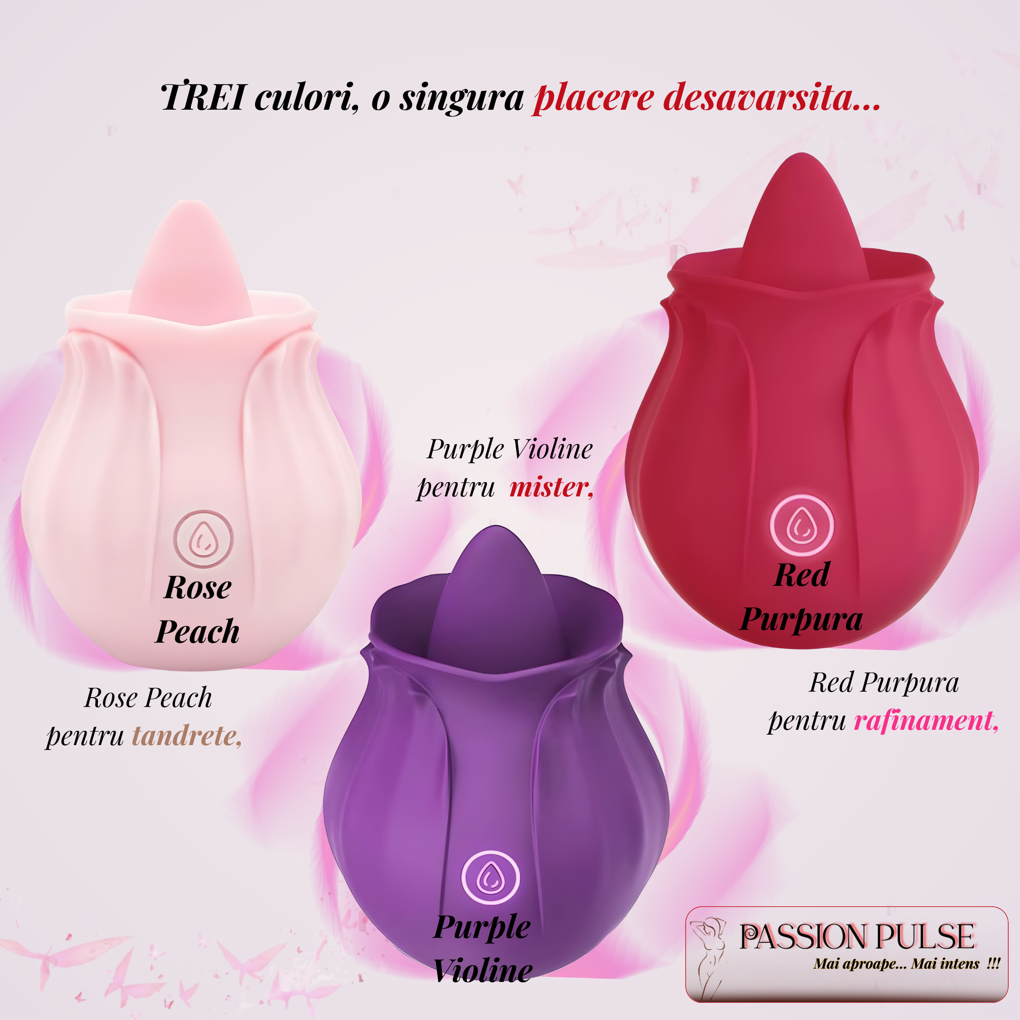 Vibrator pentru clitoris si sani Blossom Stimulator Purple - imagine 7