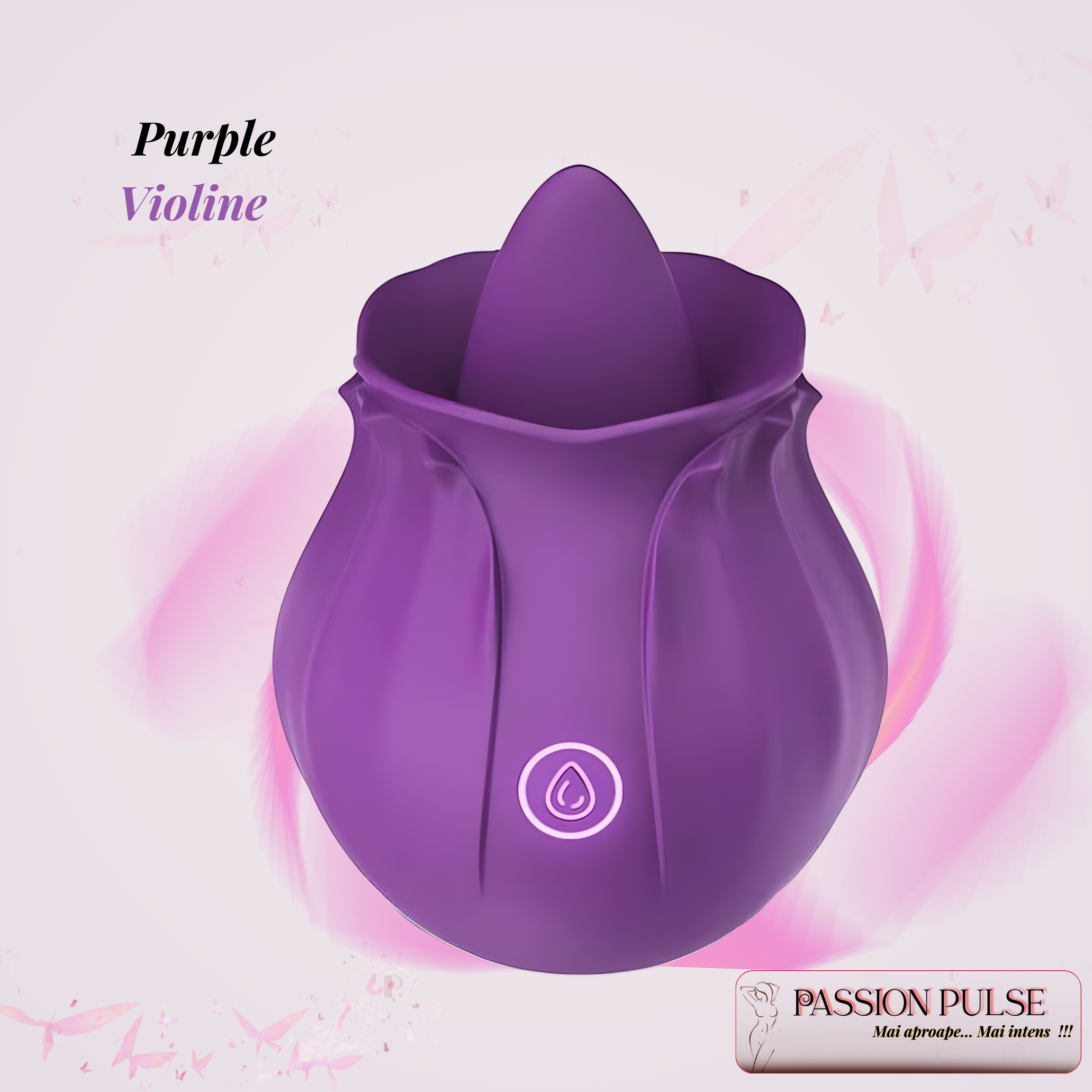 Vibrator pentru clitoris si sani Blossom Stimulator Purple - imagine 3