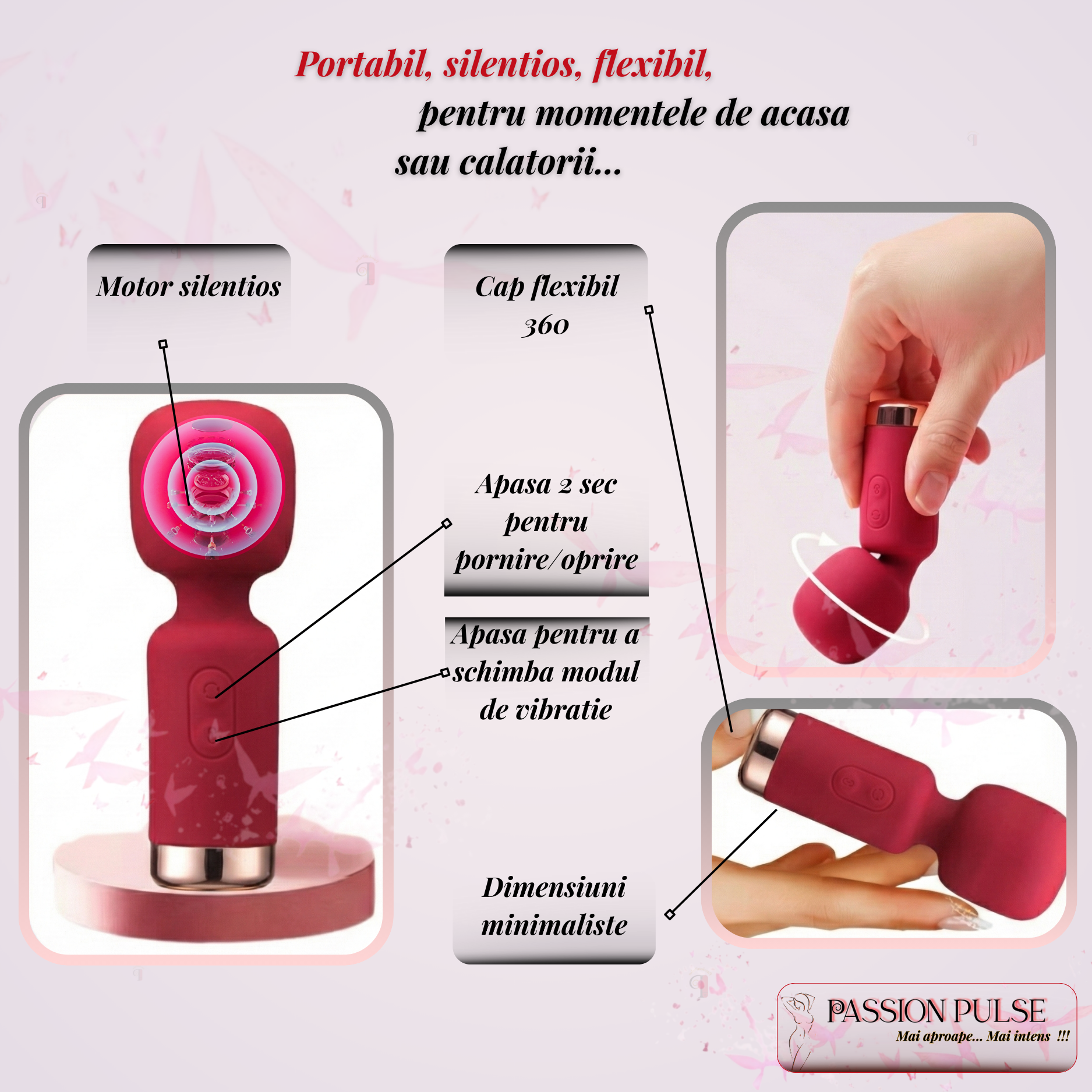 Mini Vibrator Portabil My Little Friend Red - imagine 5